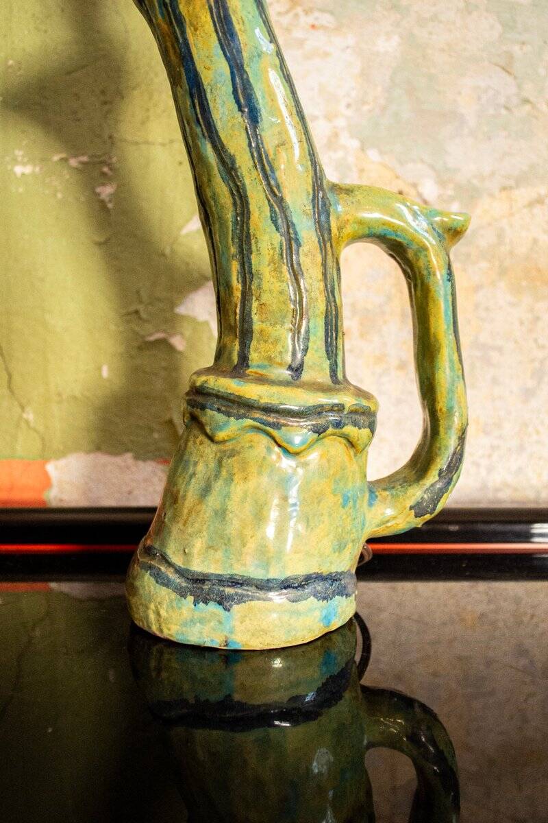 Sculptural ceramic lamp, Italy, 1960s