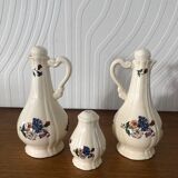 Housewife oil vinegar and salt porcelain Sarreguemines