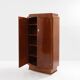 Jules Leleu cabinet in flame mahogany and nickel metal 1930