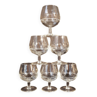 6 cognac or digestive glasses