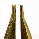 Brutalist bronze candle holder