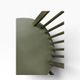 Set of 2 vintage olive green spindle dining chairs