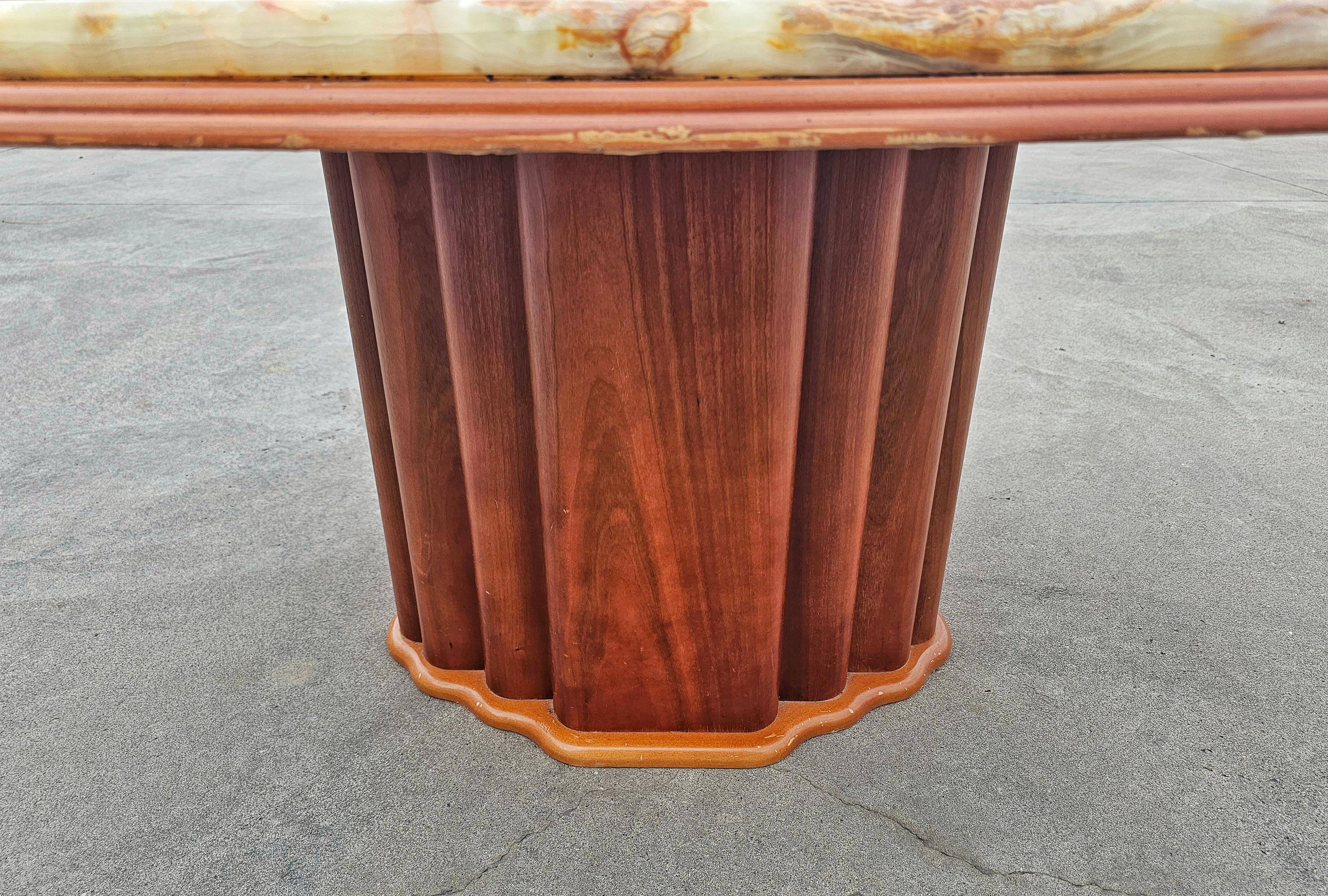 Art Deco coffee table with onyx top by Hohnert Design 1970s