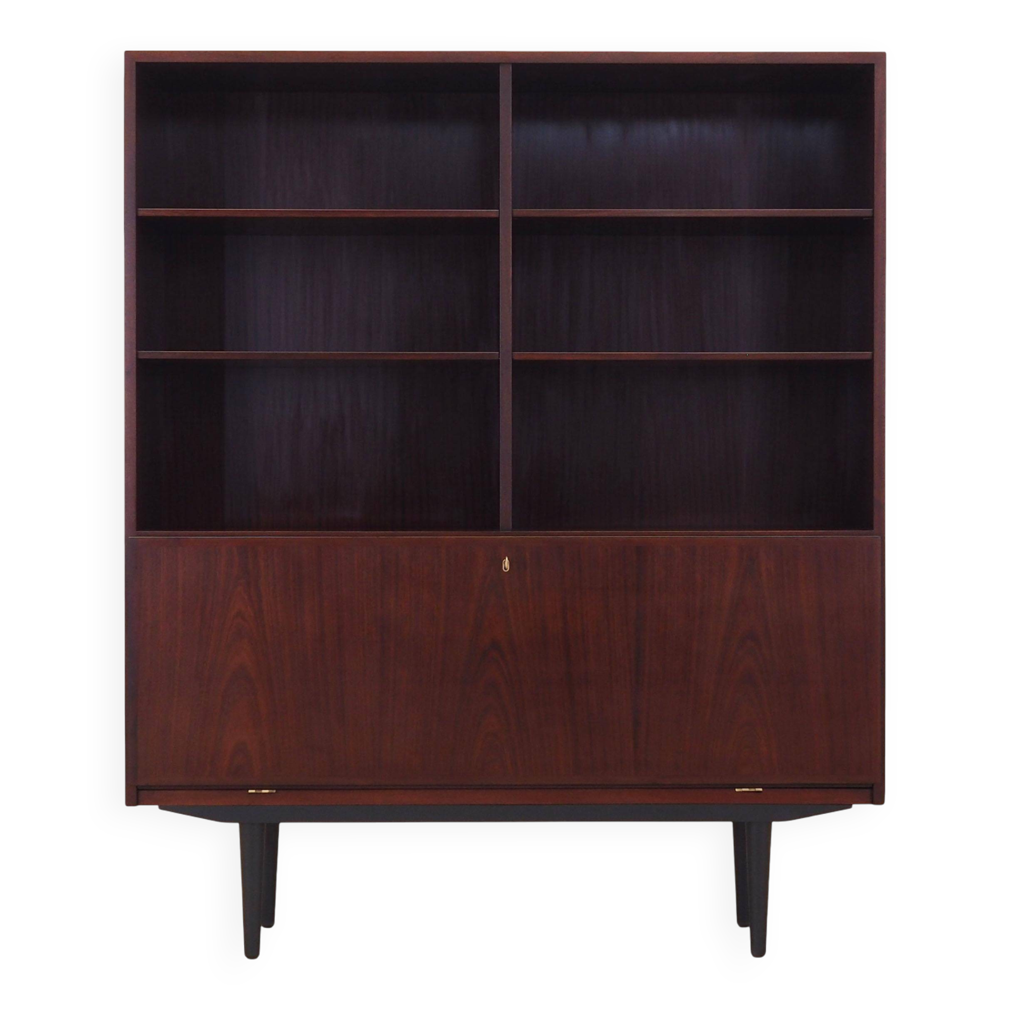 Bibliothèque en acajou, design danois, années 1970, fabricant : Omann Jun