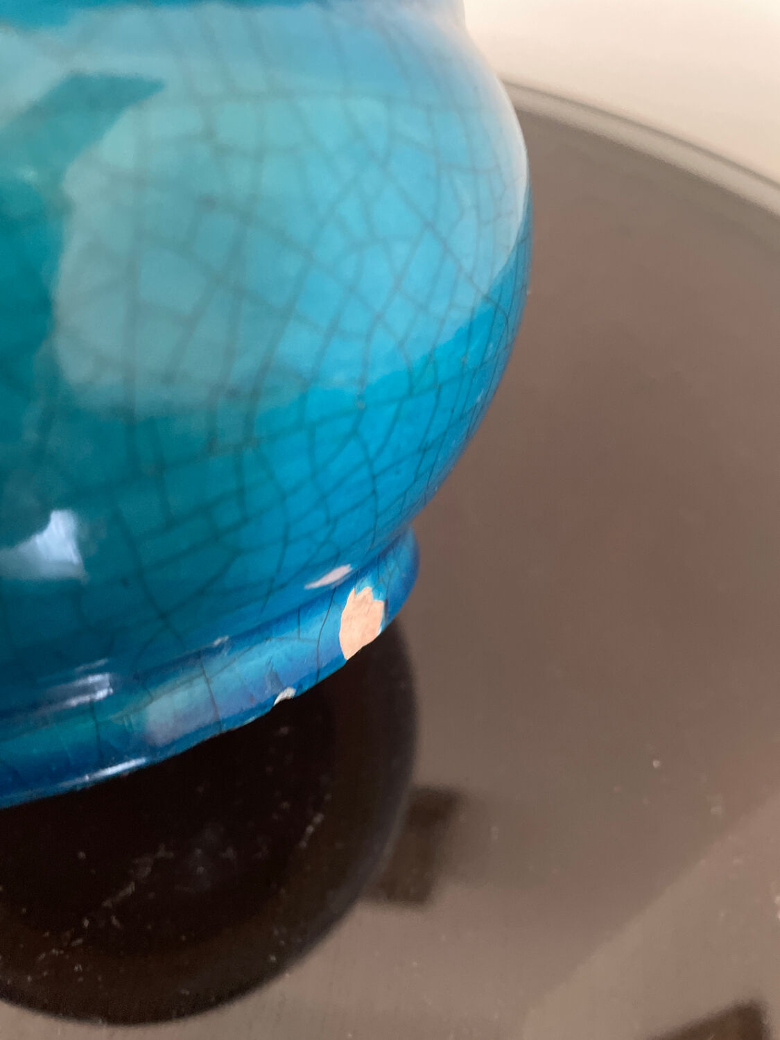 Cracked Art Deco ceramic vase Francis Bichoff