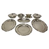Set of 8 service pieces in silver metal Bruno Wiskemann style Louis XV 20th century