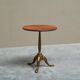 Antique wooden and brass side table, 19th century.