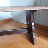 Rounded solid wood coffee table