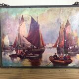 Barber mirror triptych 1900 43x15cm