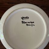 Glazed ceramic dish with flower decoration by Youen