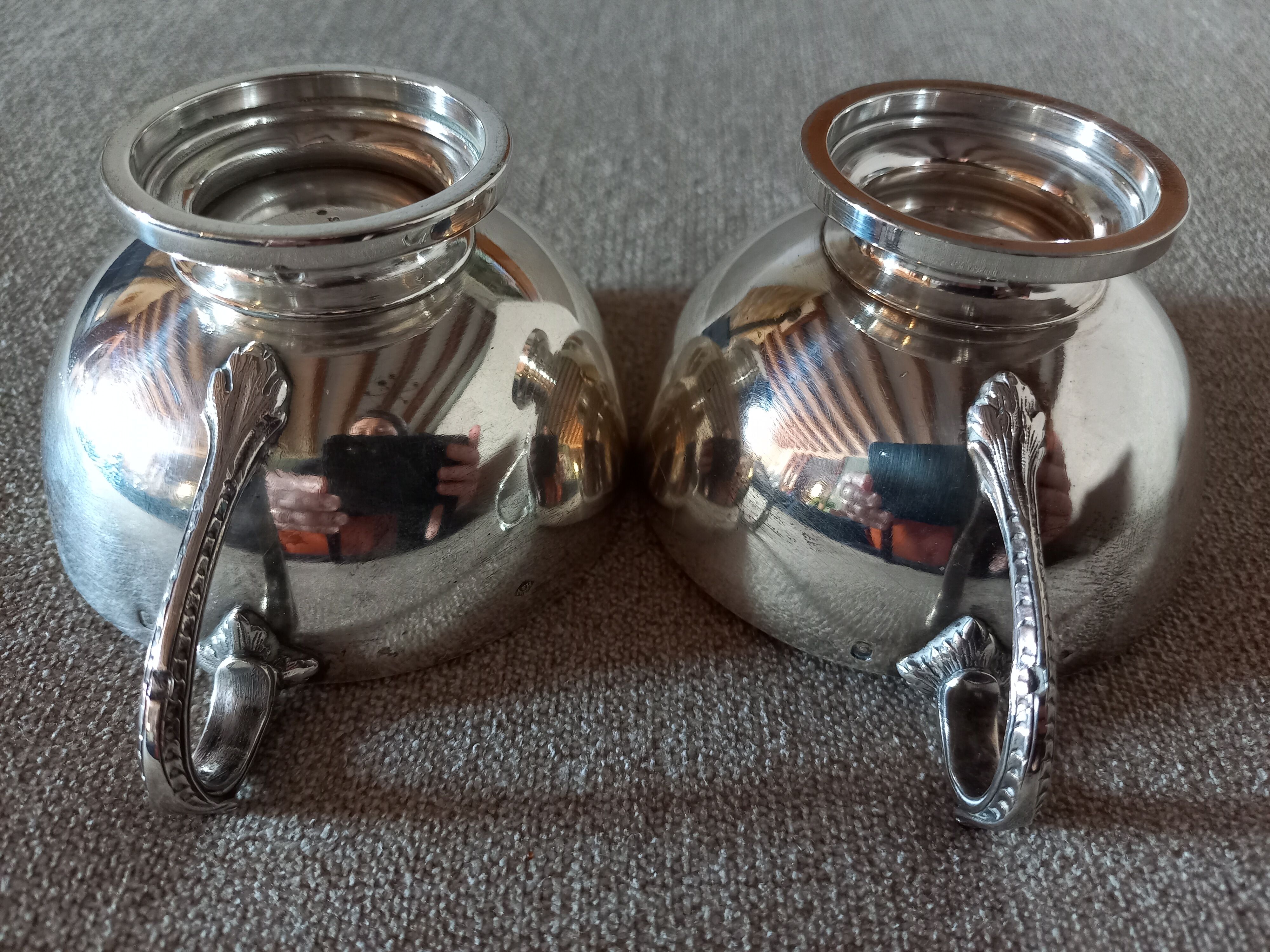 2 old solid silver cups