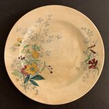 12 old polychrome flat plates Jules Vieillard Bordeaux, 19th century
