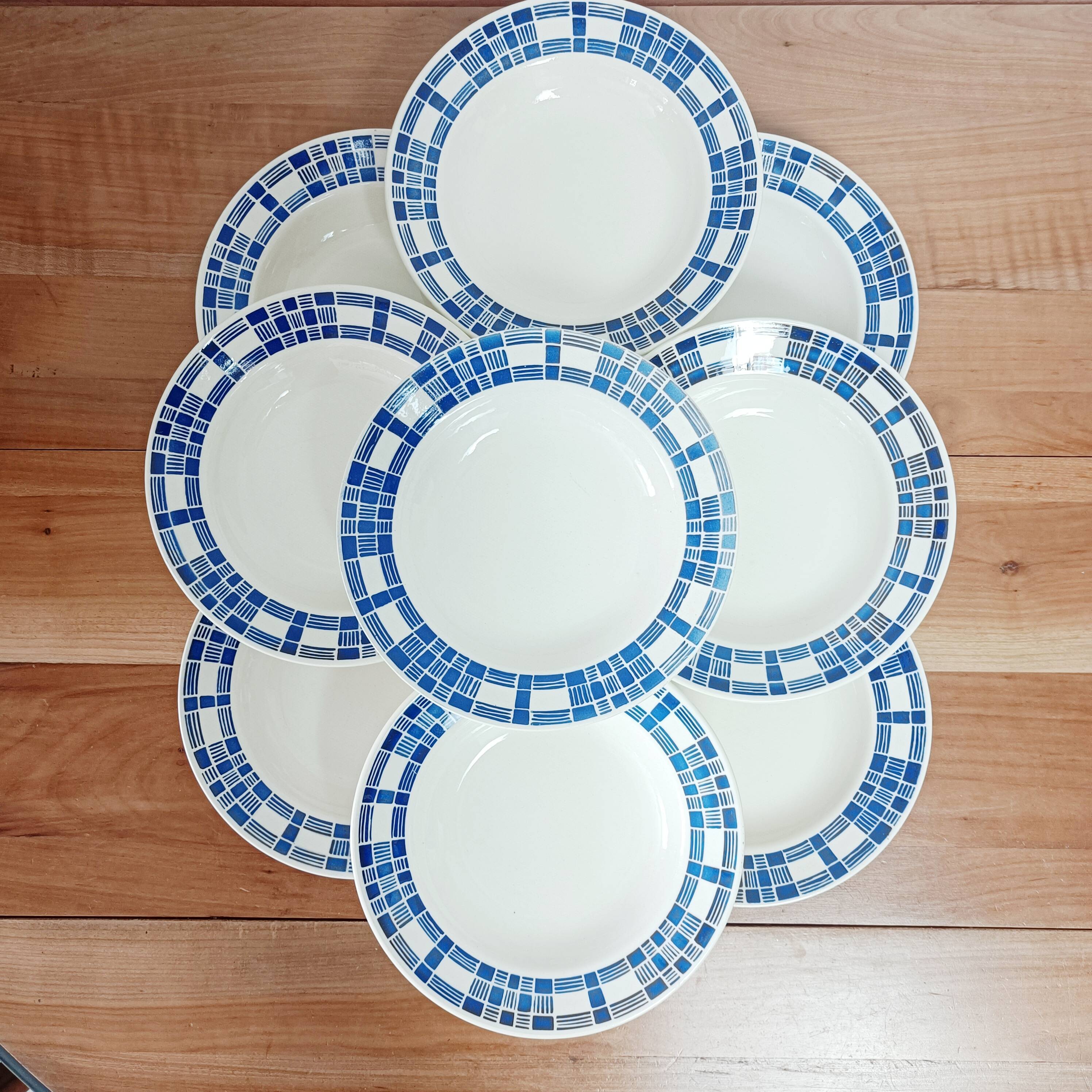 Lot de 9 assiettes creuses Badonviller modèle Nil