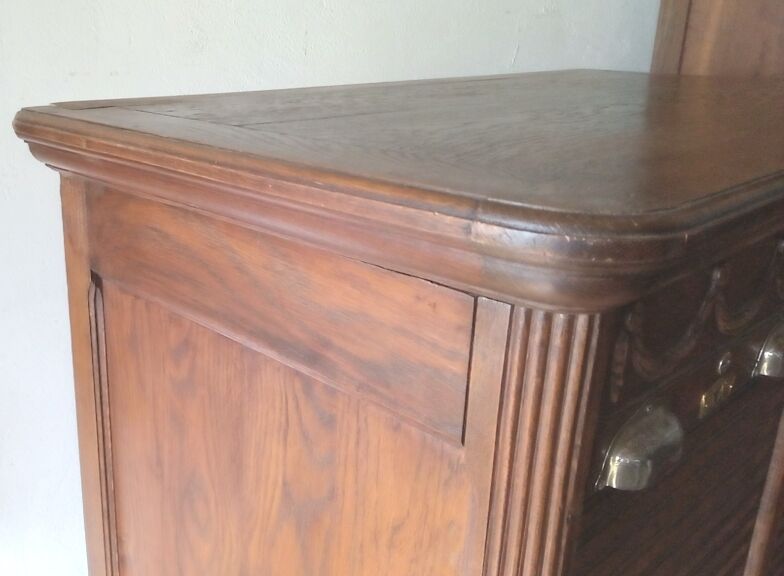 Double curtain binder of solid oak notary 1930