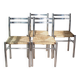 4 modernist straw chairs