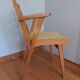Bridge chair with armrests Scandinavian style yellow skaï