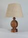 Rare vintage Mid Century brutalist flamed pine table lamp  by Temde