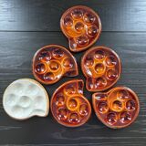 Lot de 6 assiettes à escargots