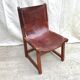 Modernist chair Riaza leather and vintage wood 1960