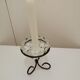 Metal base glass candle holder