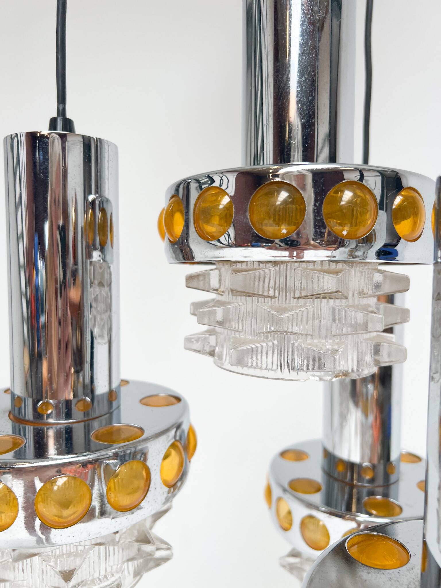 Solid Cascade chandelier with 4 lights, 1970s