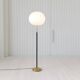 Mid-century black leather floor lamp by Falkenbergs Belysning, Sweden, 1960s.