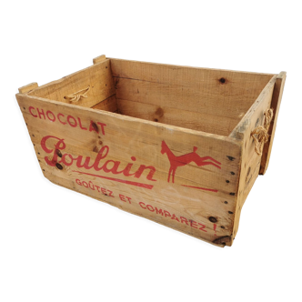 Vintage wooden case Chocolat Poulain 1950
