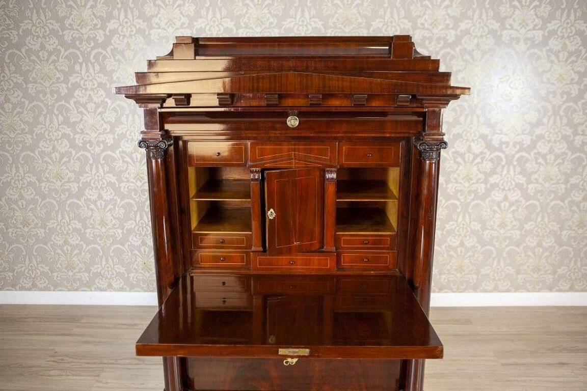 Antique Biedermeier Secretary with Mahogany, 1840