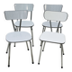 Set of 4 vintage grey chrome Formica kitchen chairs.