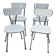 Set of 4 vintage grey chrome Formica kitchen chairs.