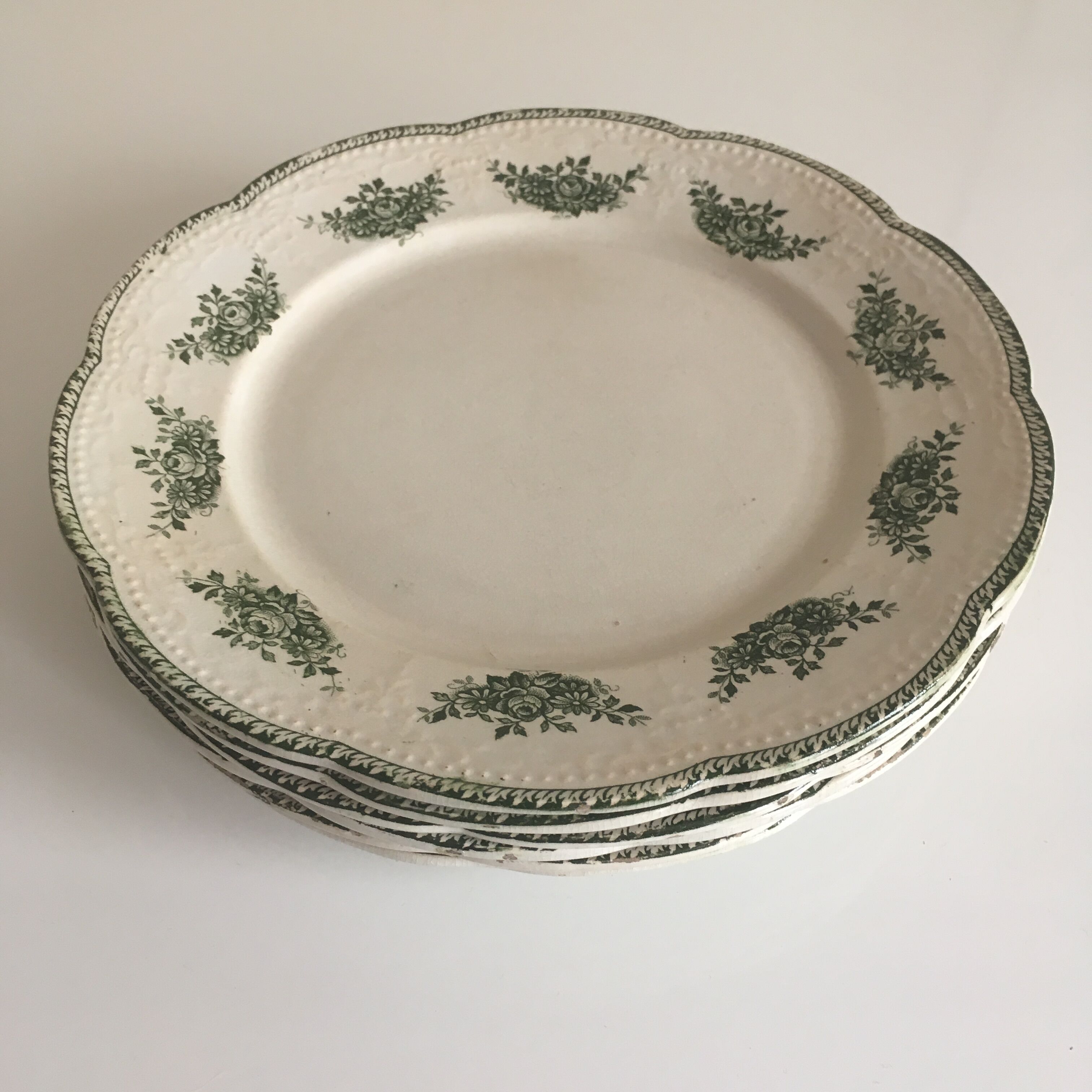 Lot of 6 porcelain dessert plates Badonviller "Richelieu"