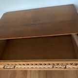 Commode bois et rotin