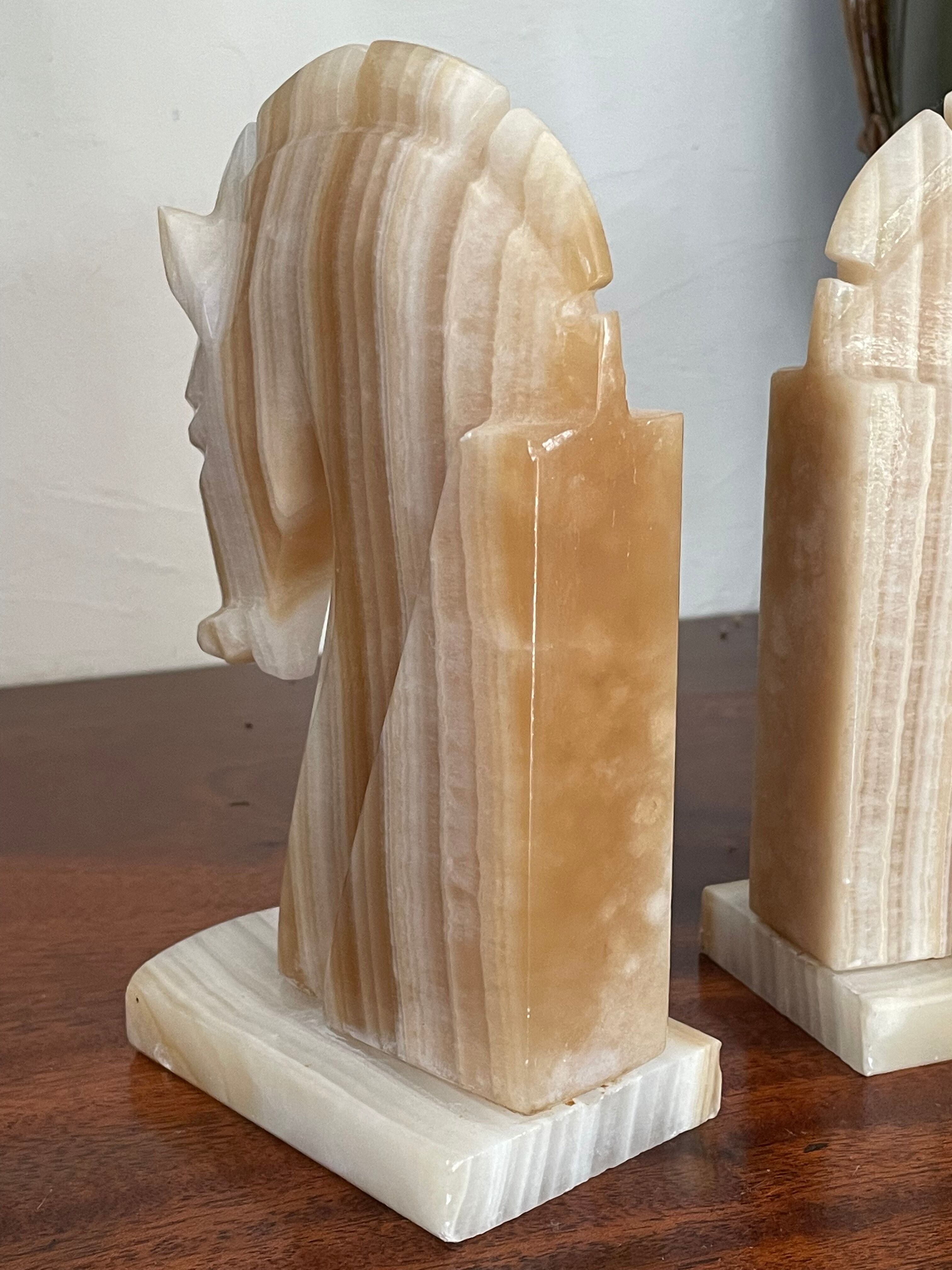 Pair of onyx bookends 19cm