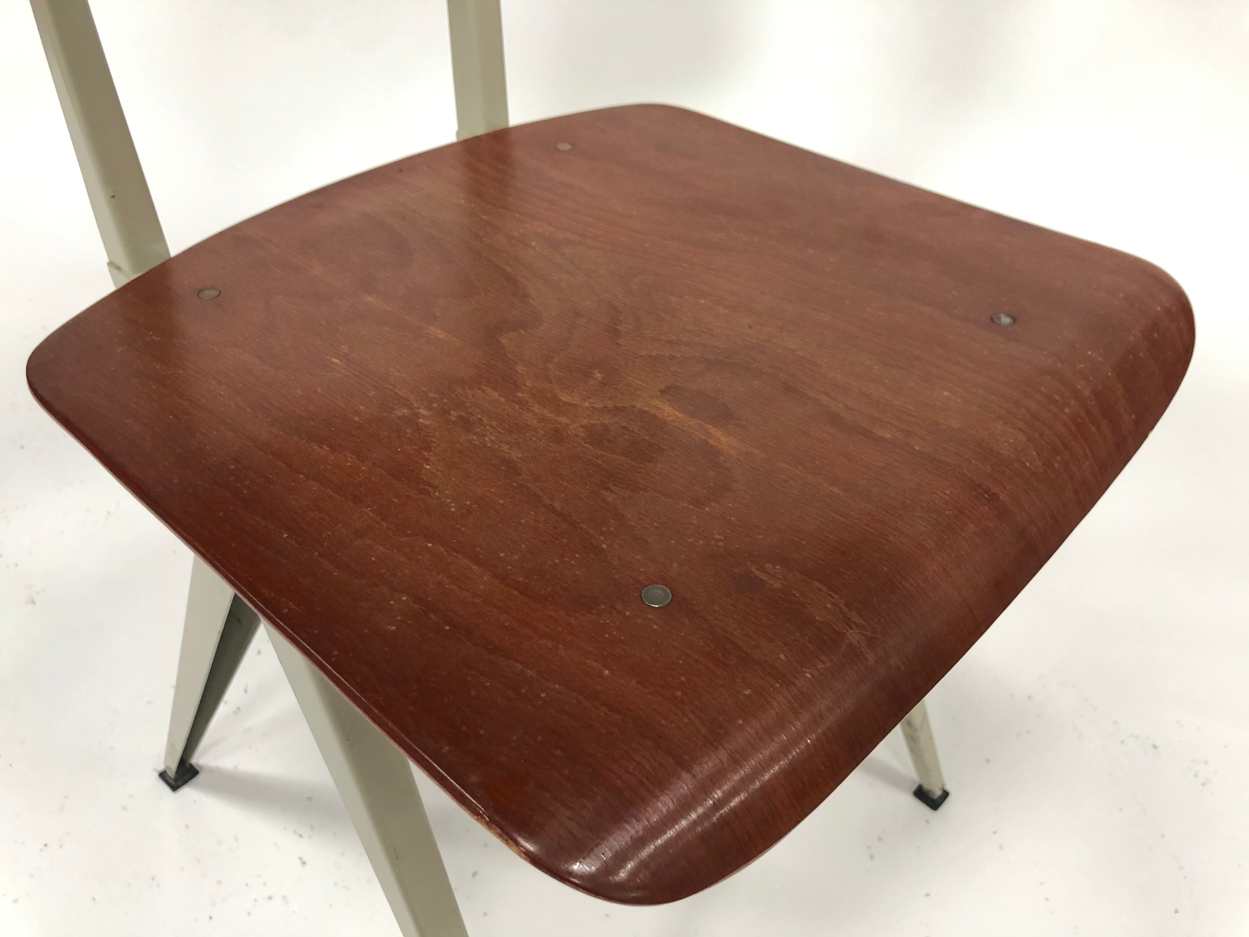 Lot of 4 vintage school chairs Galvanitas S16 Netherlands