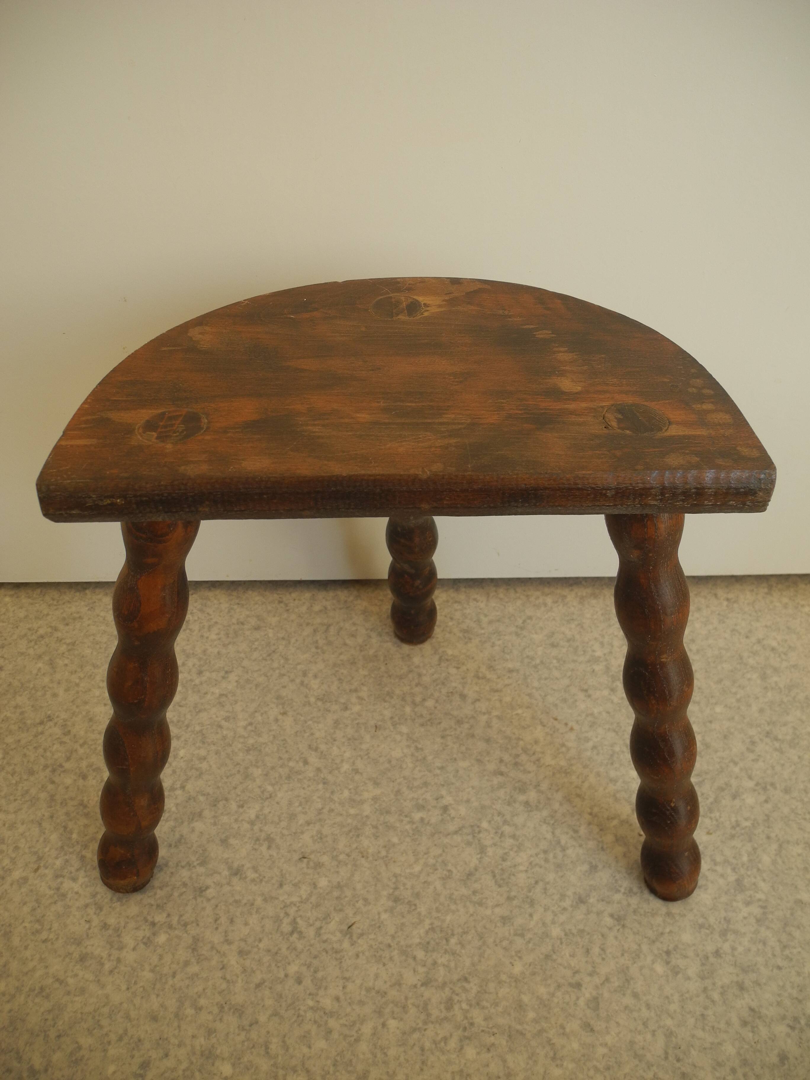 pair of wooden stools rustic vintage country decor