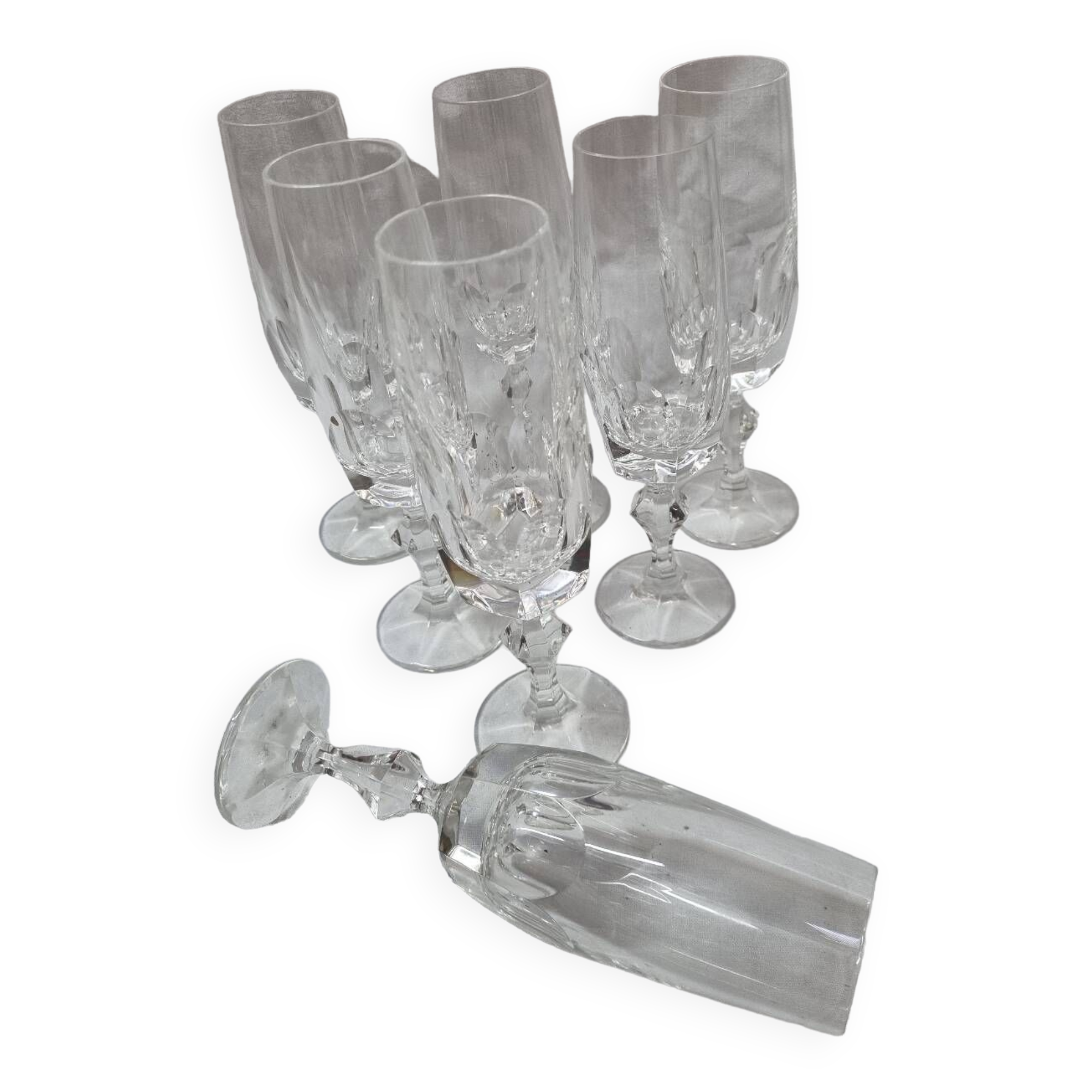 7 Villeroy & Boch crystal Champagne flutes