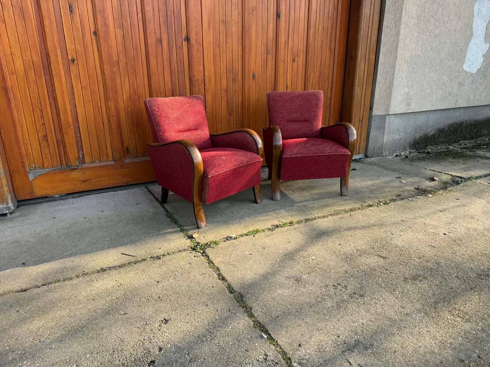Hungarian Art Deco Armchairs, 1930s, Set of 2