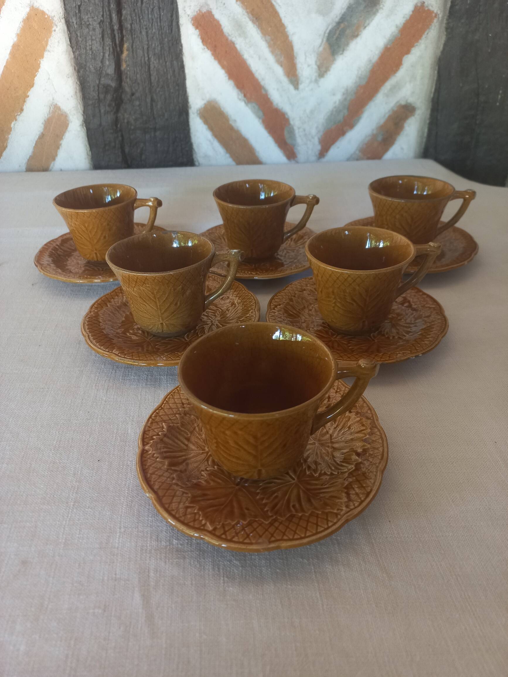 Gien Primefleur coffee service cups and saucers
