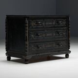 Commode à Tiroirs en Chêne Sculpté à la Main, France, 18ème Siècle