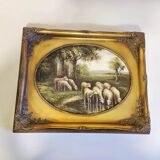 Peinture à l'huile sur toile avec cadre ancien
