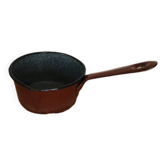 Small vintage enameled saucepan