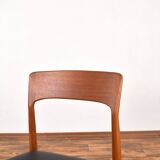 Danish teak and leather dining chairs by Henning Kjærnulf for Korup Stolefabrik, 1960s, set of 4