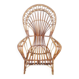 Emmanuelle style rattan wicker armchair
