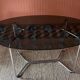 Vintage glass and chrome table