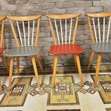 Set of 4 chairs with bars 1960