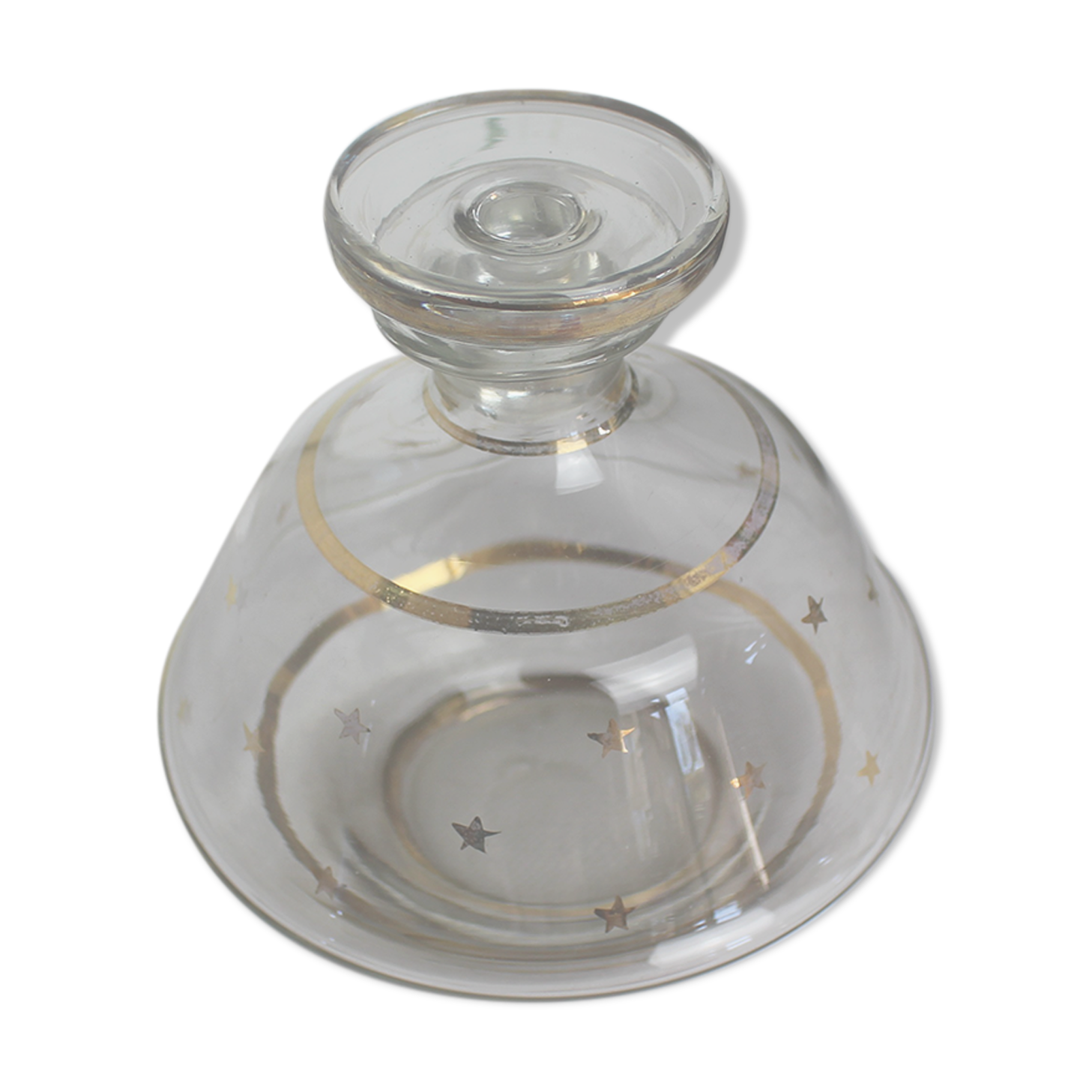 Carafe en verre avec  étoiles dorées