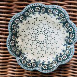 Large hollow stoneware dish from the wiza poland factory, handmade in poland
