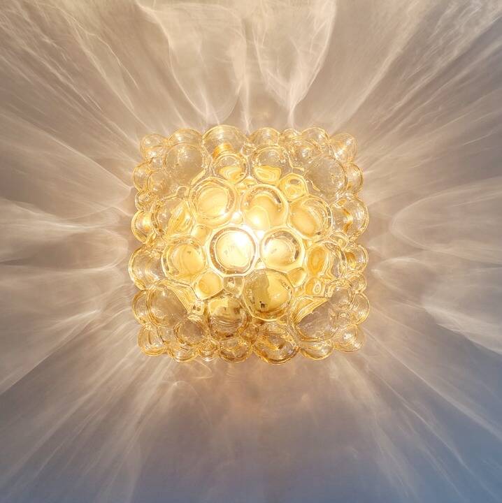 Plafonnier en verre à bulles du milieu du siècle, Tynell pour Limburg, Allemagne, années 1970