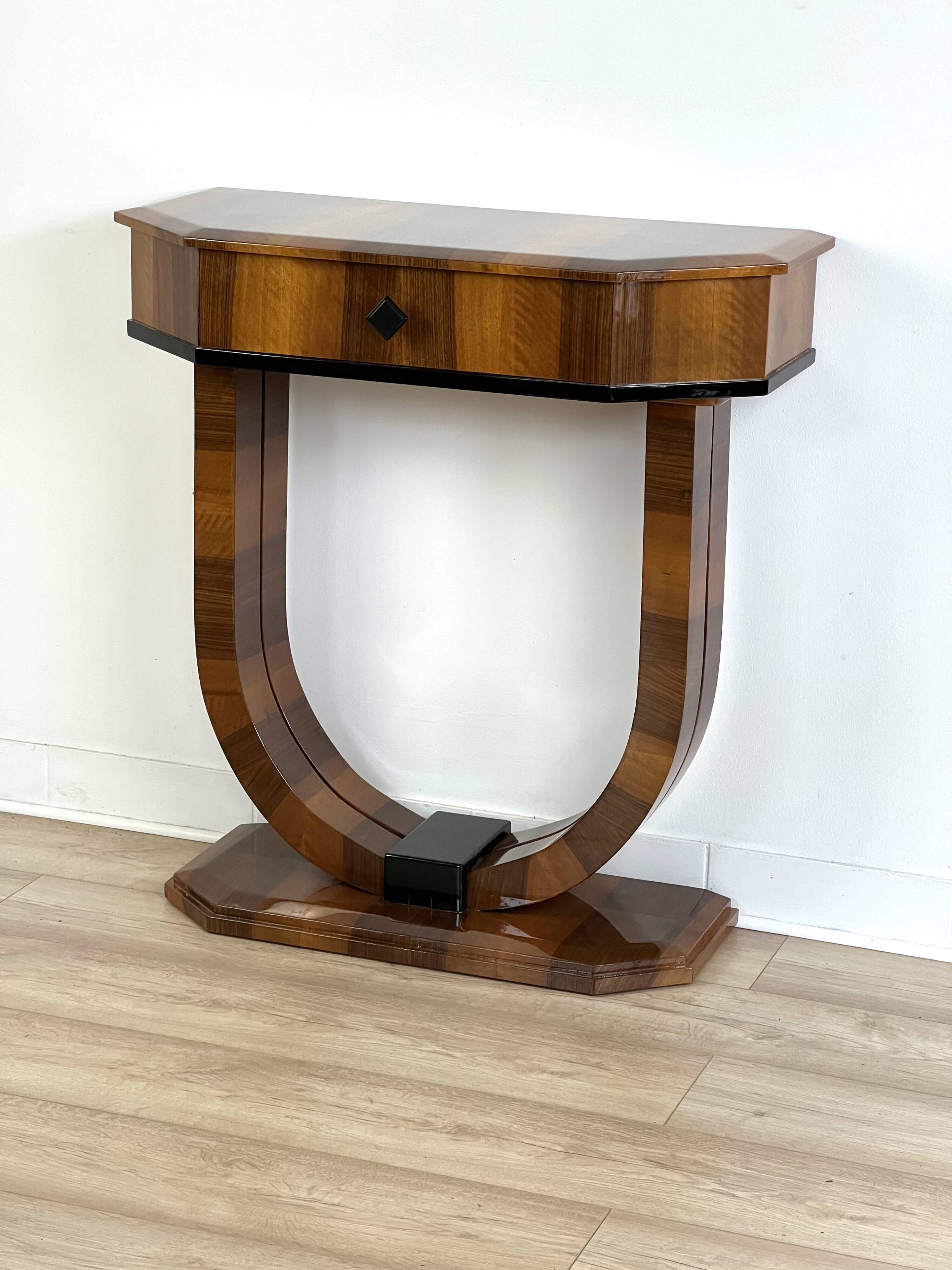 Art Deco console in walnut - Stylized furniture manufacturer - Retroles