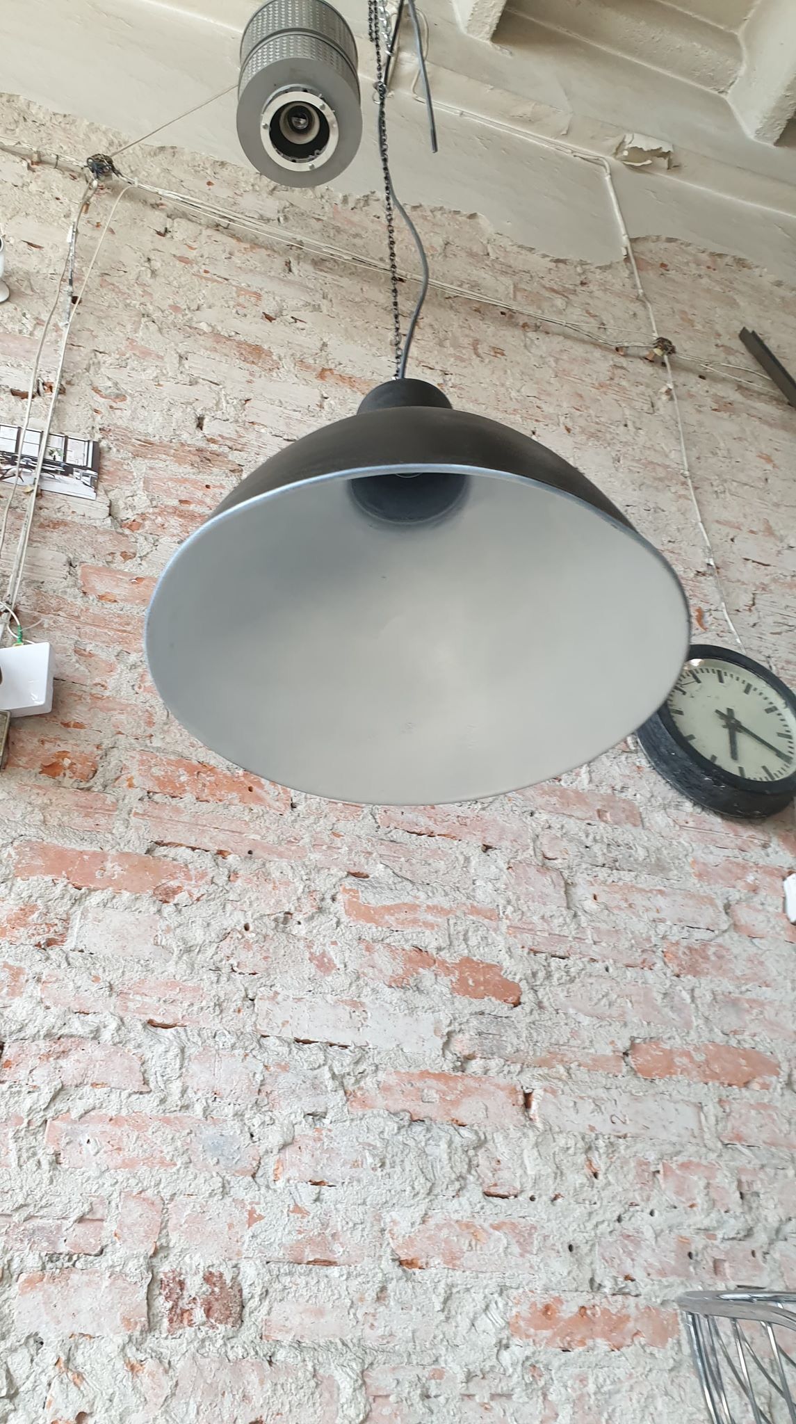 Vintage industrial german model EHS2/C loft pendant lamp, 1950